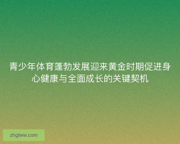青少年体育蓬勃发展迎来黄金时期促进身心健康与全面成长的关键契机