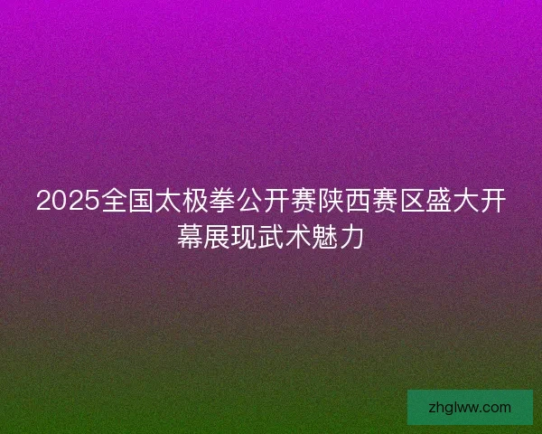 2025全国太极拳公开赛陕西赛区盛大开幕展现武术魅力